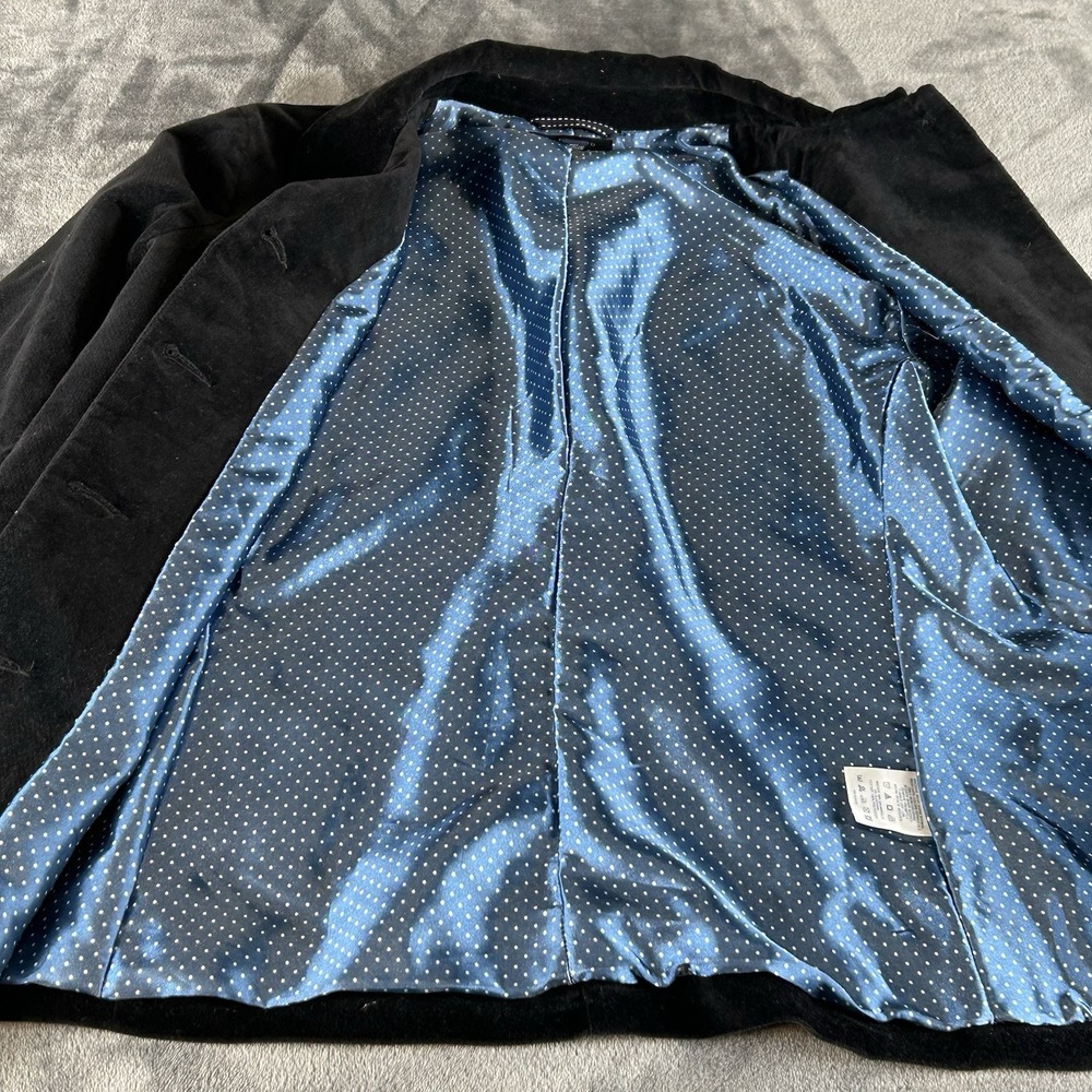 Lands End Velvet Blazer Womens Large Black Lined Jacket Preppy Heritage Classic - Picture 12 of 15